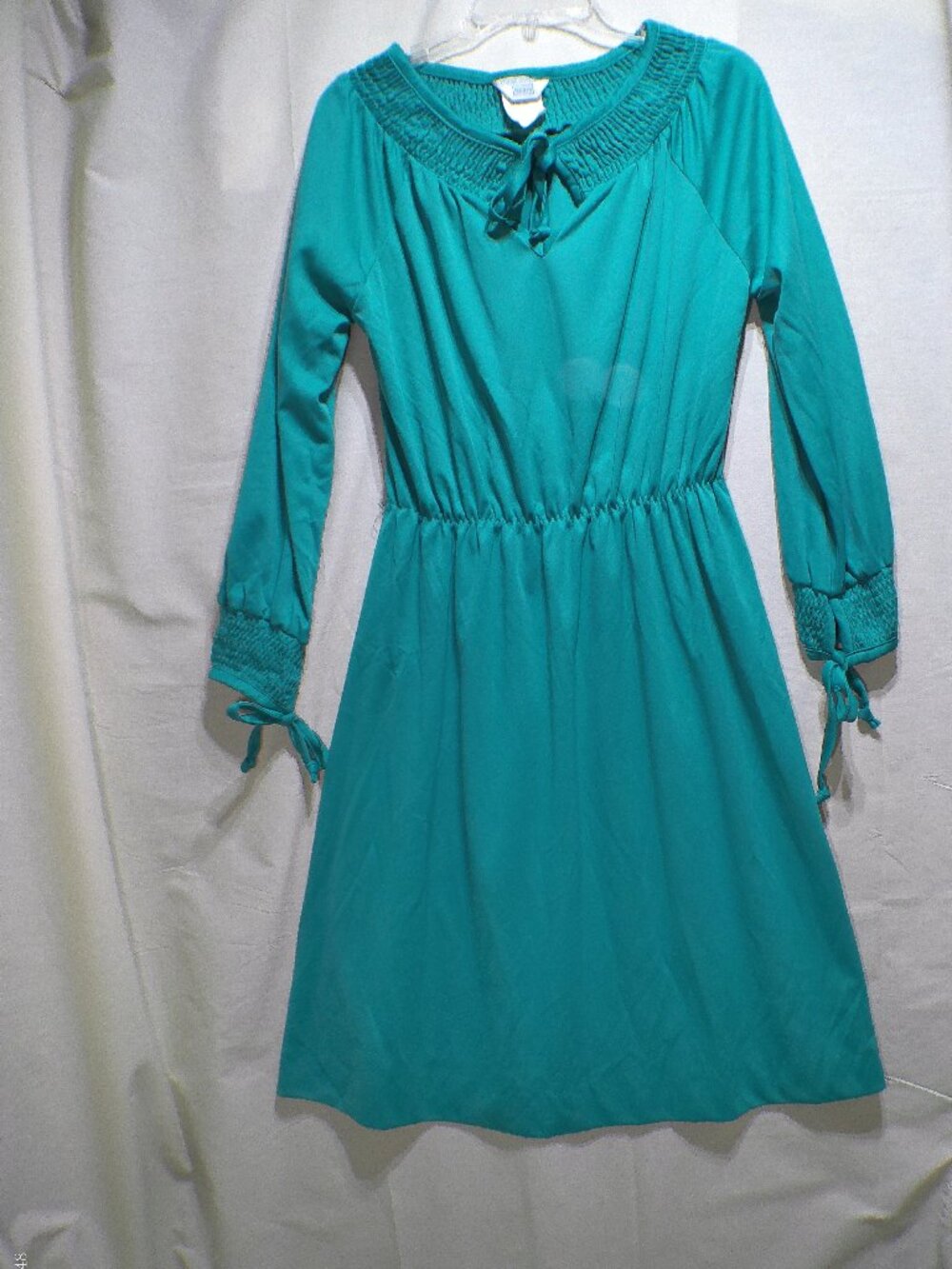 Vintage Dress Green Smocking Cottage 12 Petite Boho